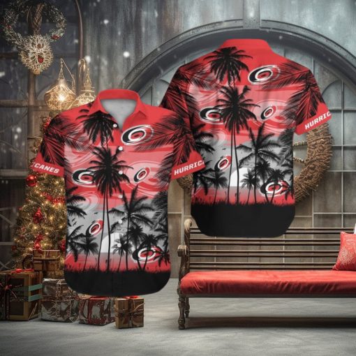 Carolina Hurricanes Short Sleeve Button Up Tropical Shirt Hawaiian Shirt