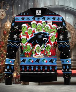 Carolina Panthers 12 Grinch Xmas Day Christmas Ugly Sweater