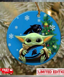 Carolina Panthers Baby Yoda NFL 2023 Christmas Tree Decorations Ornament