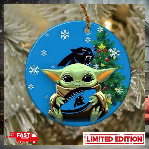 Carolina Panthers Baby Yoda NFL 2023 Christmas Tree Decorations Ornament