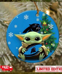 Carolina Panthers Baby Yoda NFL 2023 Christmas Tree Decorations Ornament