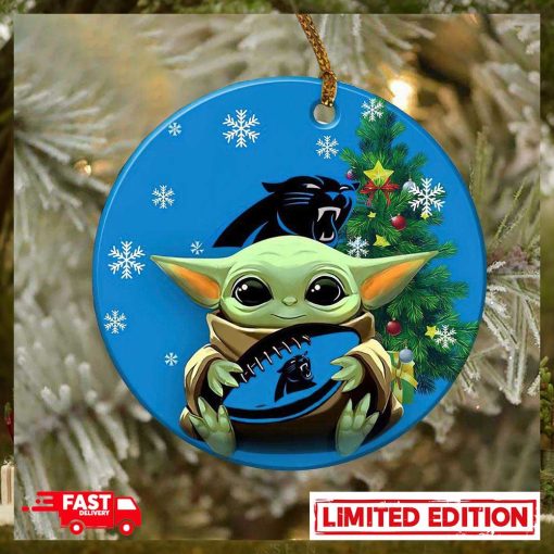 Carolina Panthers Baby Yoda NFL 2023 Christmas Tree Decorations Ornament