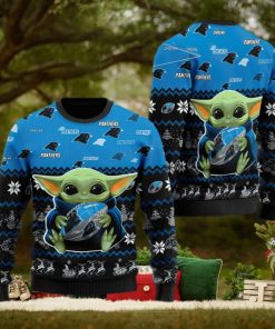 Carolina Panthers Baby Yoda Shirt For American Football Fans Ugly Xmas Sweater