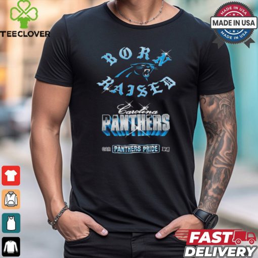 Carolina Panthers Born x Raised Black Chrome Rocker Shirt