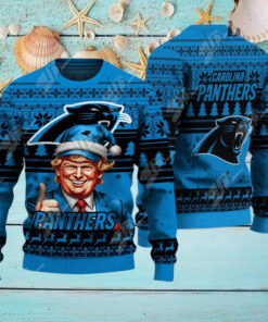 Carolina Panthers Christmas Donald Trump Knitted Sweater