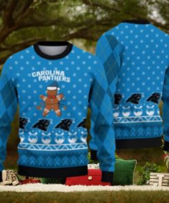 Carolina Panthers Christmas Gingerbread Man Ugly Christmas Sweater Cute Christmas Gift