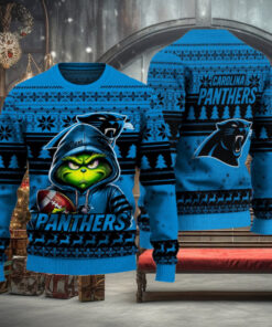 Carolina Panthers Christmas Grinch Knitted Sweater