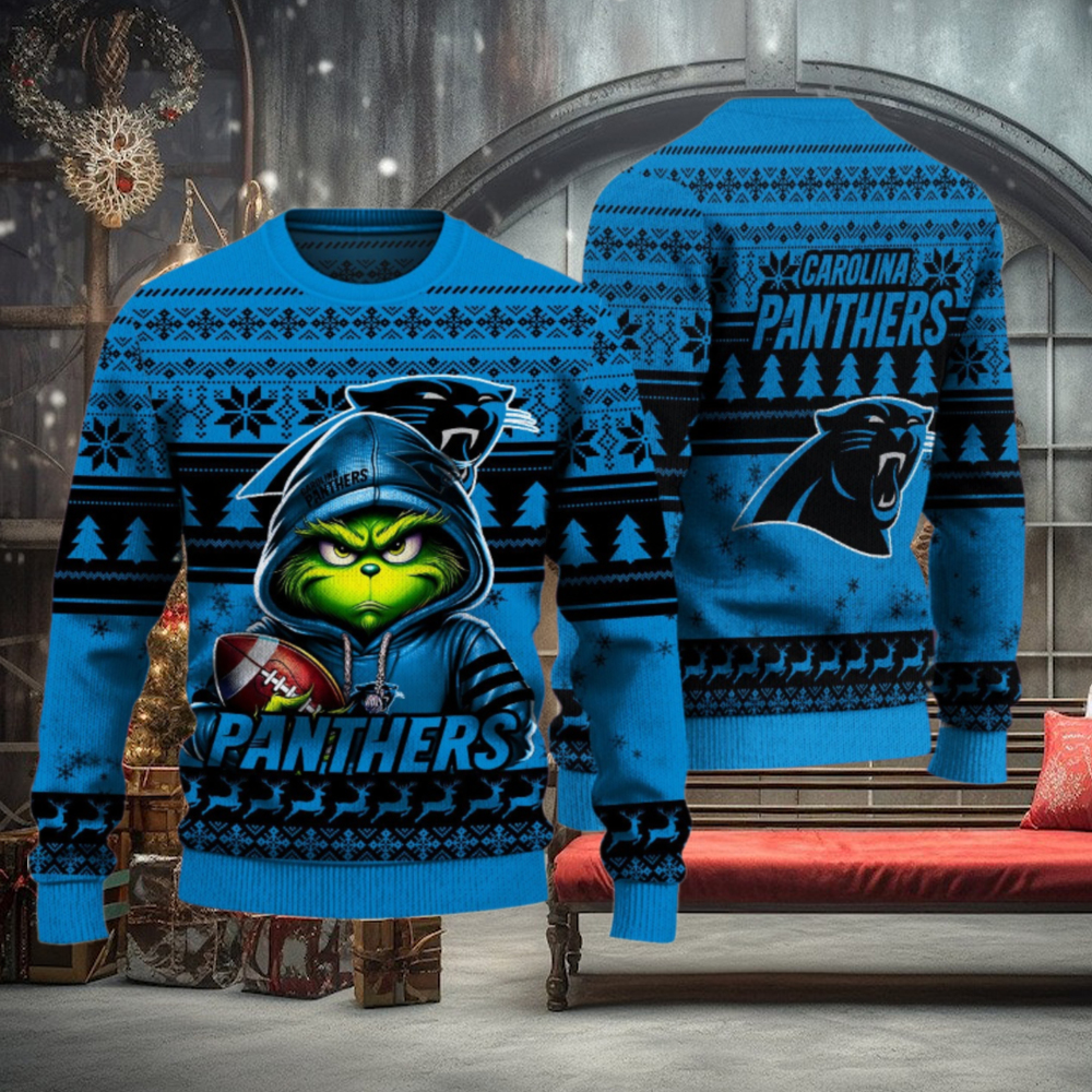 Carolina Panthers Christmas Grinch Knitted Sweater Carolina Panthers Christmas Grinch Knitted Sweater