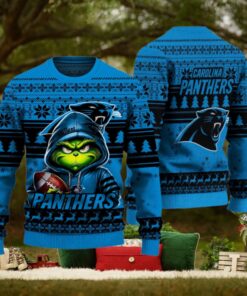 Carolina Panthers Christmas Grinch Knitted Sweater