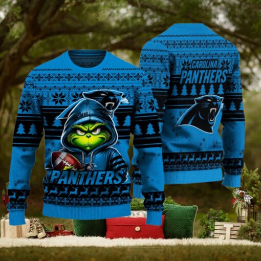 Carolina Panthers Christmas Grinch Knitted Sweater