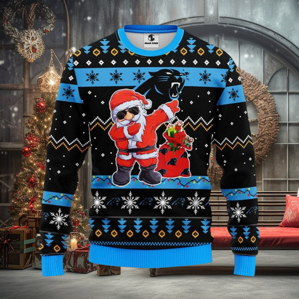 Carolina Panthers Dabbing Santa Claus Christmas Ugly Sweater Sport Christmas Gift Ideas Carolina Panthers Dabbing Santa Claus Christmas Ugly Sweater Sport Christmas Gift Ideas
