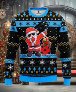 Carolina Panthers Dabbing Santa Claus Ugly Christmas Sweater