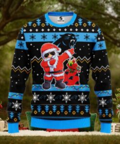 Carolina Panthers Dabbing Santa Claus Ugly Christmas Sweater