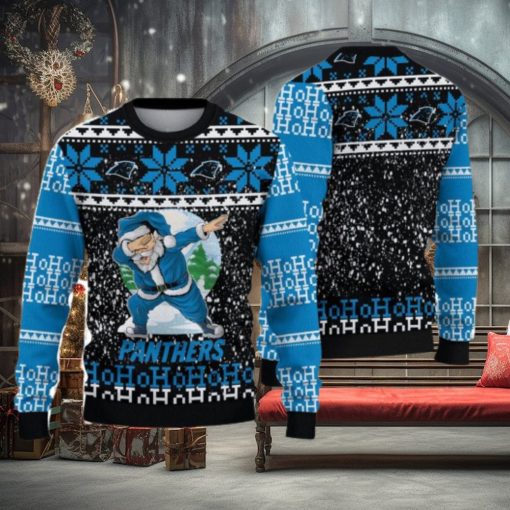 Carolina Panthers Dabbing Santa Ugly Christmas Sweater 3D Gift For Fans