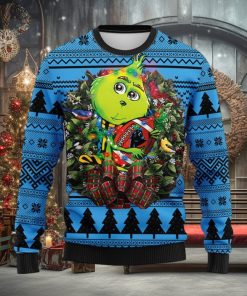 Carolina Panthers Grinch Hug Christmas Ugly Sweater