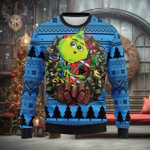Carolina Panthers Grinch Hug Christmas Ugly Sweater