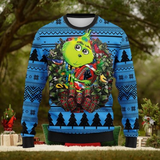 Carolina Panthers Grinch Hug Christmas Ugly Sweater