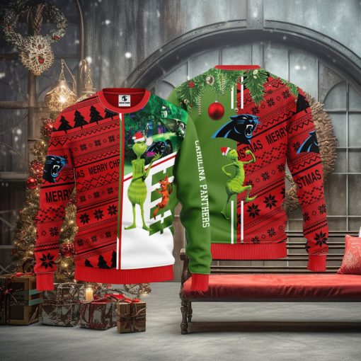 Carolina Panthers Grinch & Scooby Doo Christmas Ugly Sweater 1