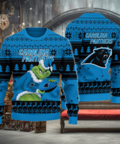 Carolina Panthers Grinch Ugly Christmas Sweater