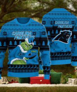 Carolina Panthers Grinch Ugly Christmas Sweater