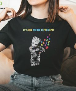Carolina Panthers Groot Hug Autism Its Ok To Be Different Shirt