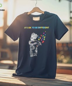 Carolina Panthers Groot Hug Autism Its Ok To Be Different Shirt