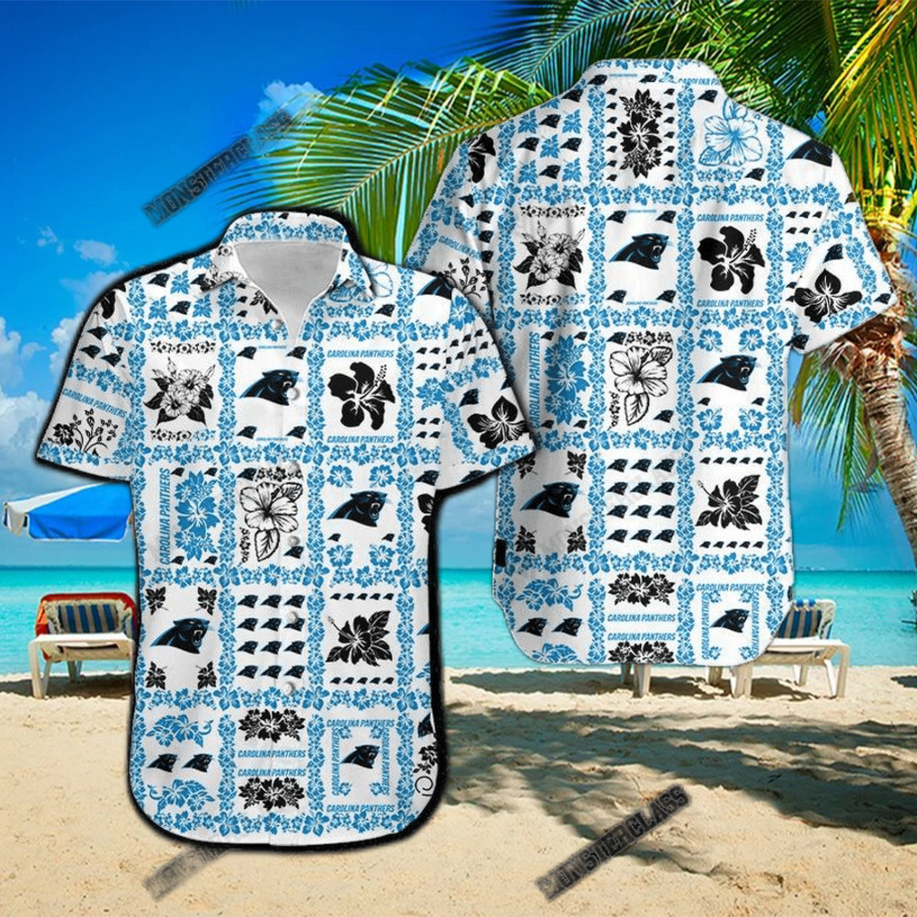 Carolina Panthers Hibiscus Hawaiian Shirt Carolina Panthers Hibiscus Hawaiian Shirt
