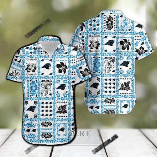 Carolina Panthers Hibiscus Hawaiian Shirt