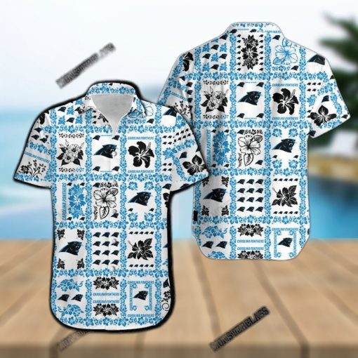 Carolina Panthers Hibiscus Hawaiian Shirt