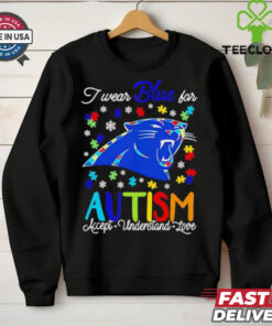 Carolina Panthers I wear blue for Autism accept understand love shirt