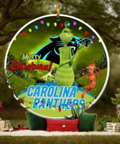 Carolina Panthers Merry Christmas Grinch Ornament
