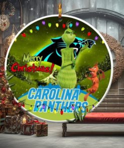 Carolina Panthers Merry Christmas Grinch Ornament