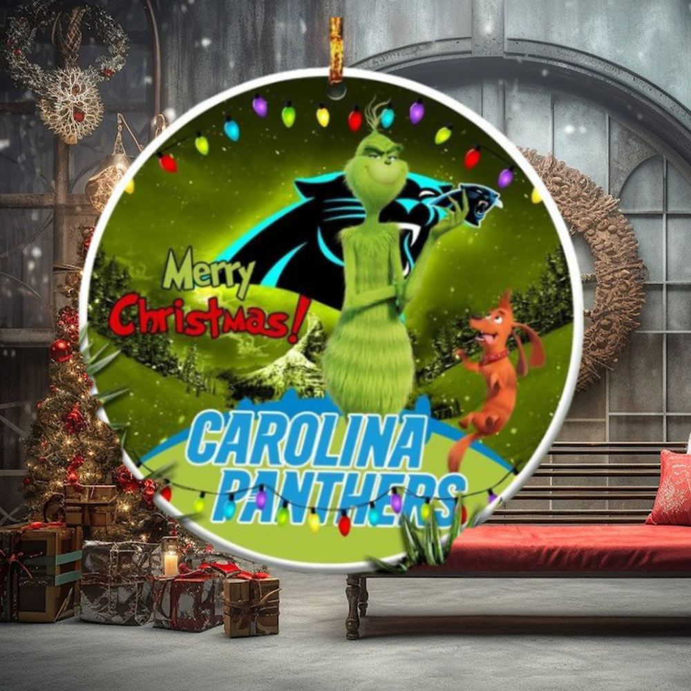 Carolina Panthers Merry Christmas Grinch Ornament Carolina Panthers Merry Christmas Grinch Ornament