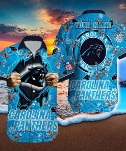 Carolina Panthers NFL All Over printed 3D Beach Lover Gift Aloha Hawaiian Shirt Custom Name