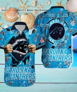 Carolina Panthers NFL All Over printed 3D Beach Lover Gift Aloha Hawaiian Shirt Custom Name