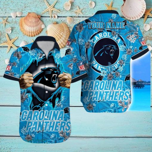 Carolina Panthers NFL All Over printed 3D Beach Lover Gift Aloha Hawaiian Shirt Custom Name