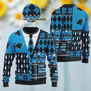 Carolina Panthers NFL American Football Team Cardigan Style 3D Men And Women Ugly Sweater Shirt For Sport Lovers On Christmas Days