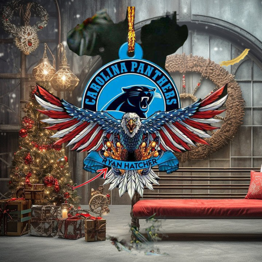 Carolina Panthers NFL American US Eagle Personalized Xmas Christmas Tree Decorations Ornament Carolina Panthers NFL American US Eagle Personalized Xmas Christmas Tree Decorations Ornament