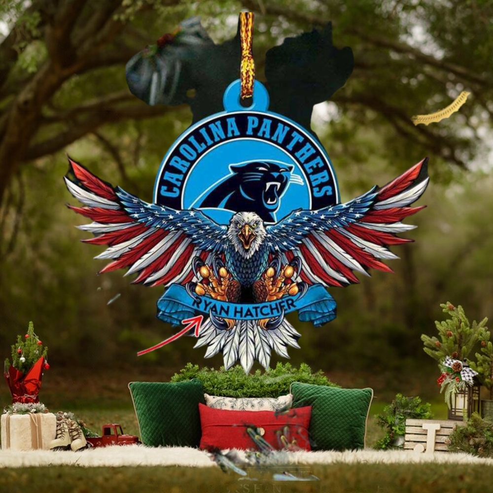 Carolina Panthers NFL American US Eagle Personalized Xmas Christmas Tree Decorations Ornament Carolina Panthers NFL American US Eagle Personalized Xmas Christmas Tree Decorations Ornament