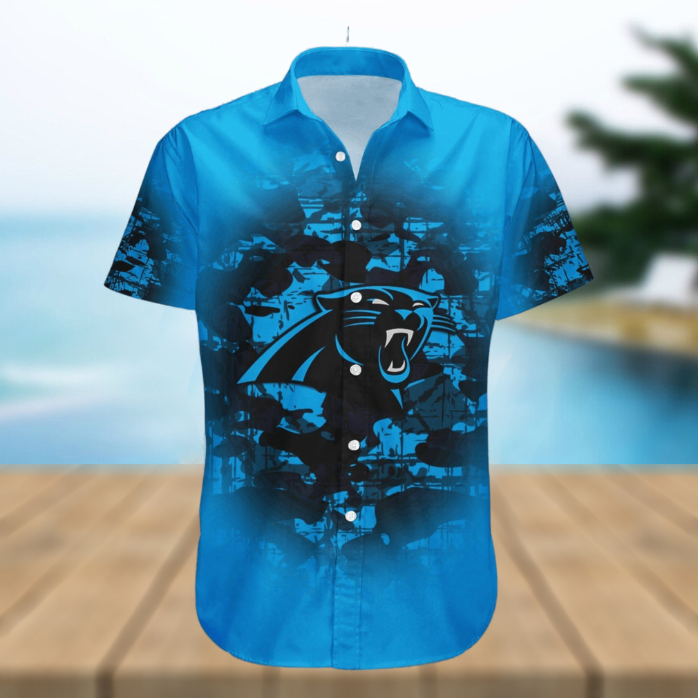 Carolina Panthers NFL Camouflage Vintage Hawaiian Shirt Carolina Panthers NFL Camouflage Vintage Hawaiian Shirt