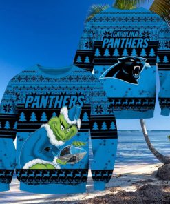 Carolina Panthers NFL Grinch Christmas Ugly Sweater Fans Gift Funny For Men And Women