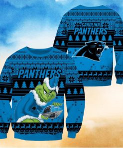 Carolina Panthers NFL Grinch Christmas Ugly Sweater Fans Gift Funny For Men And Women