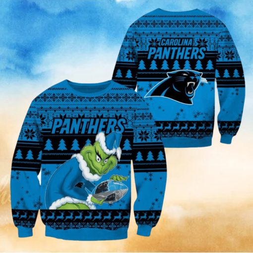 Carolina Panthers NFL Grinch Christmas Ugly Sweater Fans Gift Funny For Men And Women