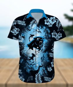 Carolina Panthers NFL Ocean Fish Tropical Beach Custom Name Hawaiian Shirt