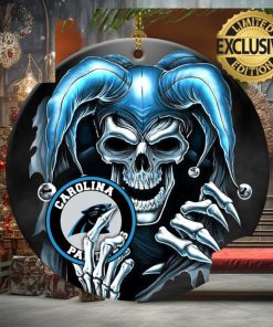 Carolina Panthers NFL Skull Joker Christmas Decorations Ornament