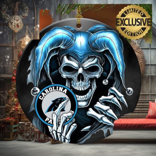 Carolina Panthers NFL Skull Joker Christmas Decorations Ornament