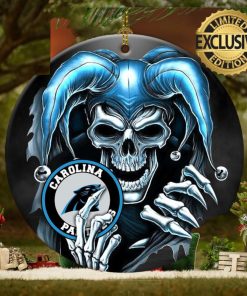 Carolina Panthers NFL Skull Joker Christmas Decorations Ornament