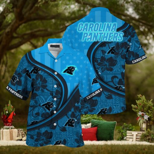 Carolina Panthers NFL Us Flag Hawaiian Shirt Custom Summer Aloha Shirt