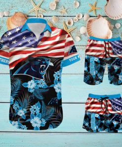 Carolina Panthers Personalized NFL Hawaiian Shirt & Shorts For Fans Gift Men And Women Holiday Summer