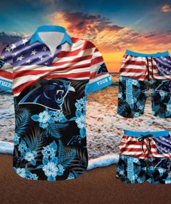 Carolina Panthers Personalized NFL Hawaiian Shirt & Shorts For Fans Gift Men And Women Holiday Summer